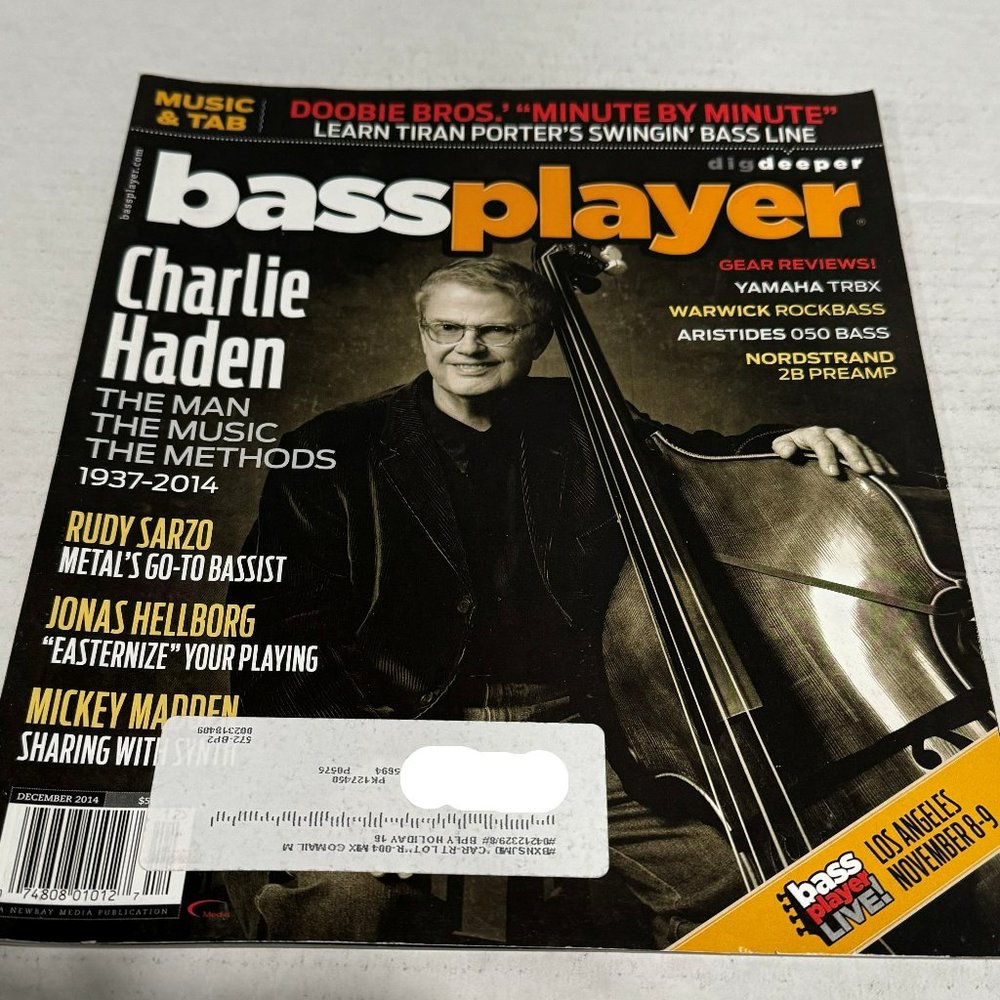 Bass Player Magazine - Charlie Haden / Rudy Sarzo /Mickey Madden - December 2014